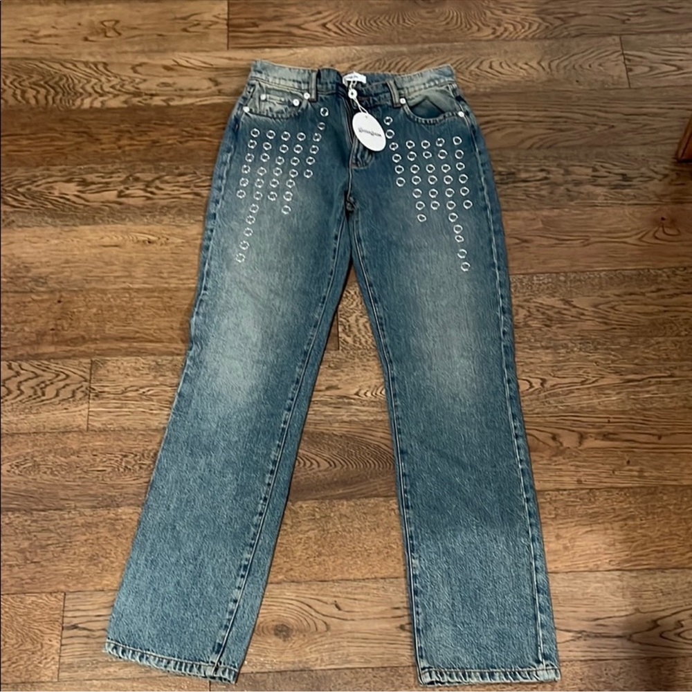 Gimaguas Blue Straight Leg Jeans Classic Style